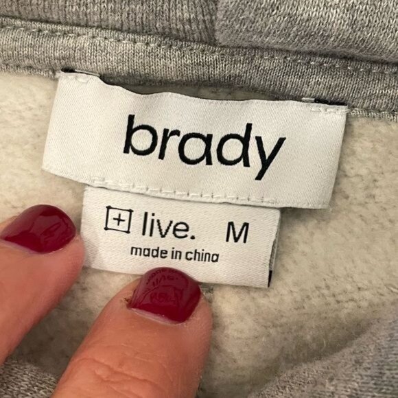 Brady Mens Gray Varsity Pullover Hoodie Cotton Comfortable Streetwear Sz Medium - Picture 5 of 10